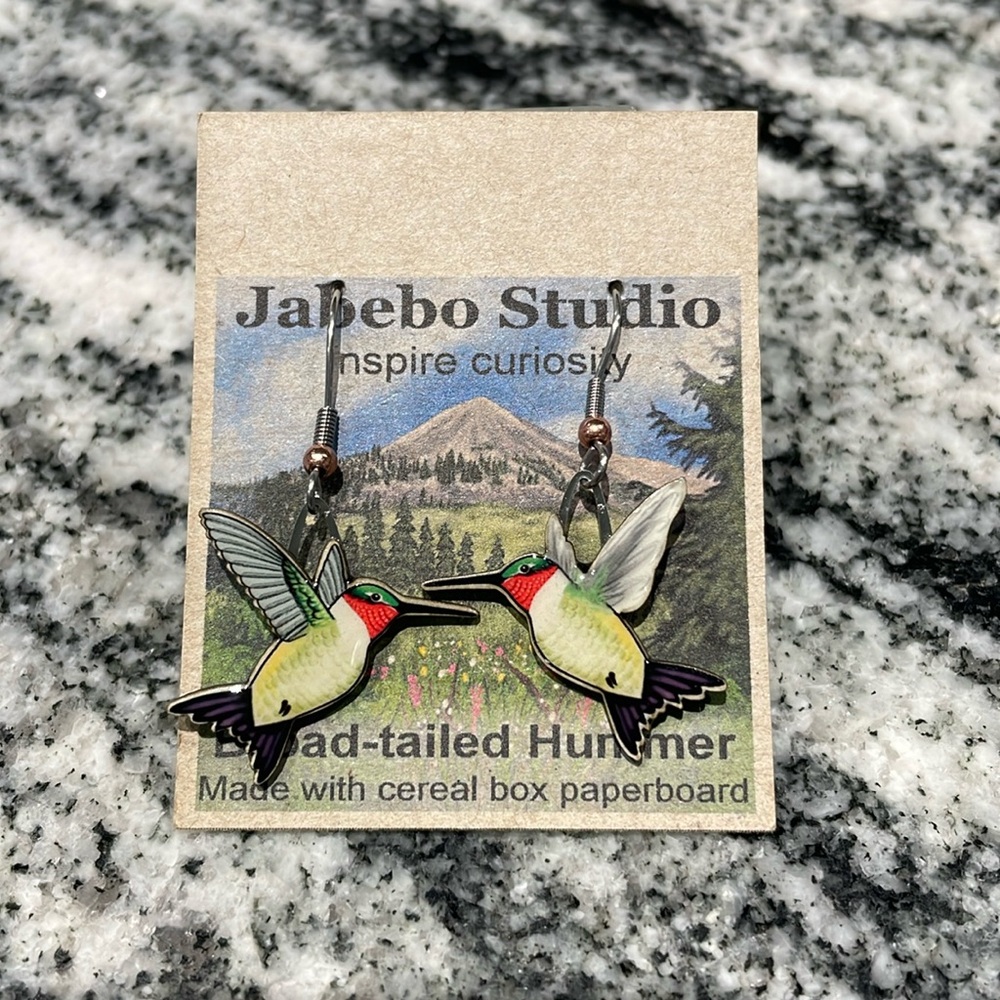 Broad-Tailed Hummingbird Earrings